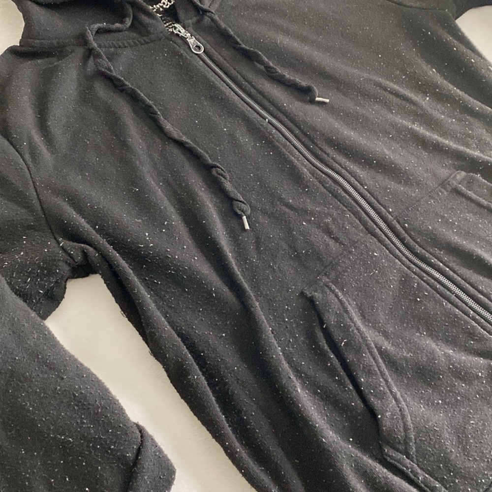 Black “Weekend Lover” full body zipper fleece hoodie - Picture 14 of 17